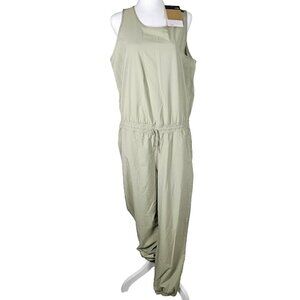 The North Face Tea Green Never Stop Wearing Cinched Waist Jumpsuit Women Lg New